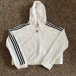 Adidas white cropped hoodie